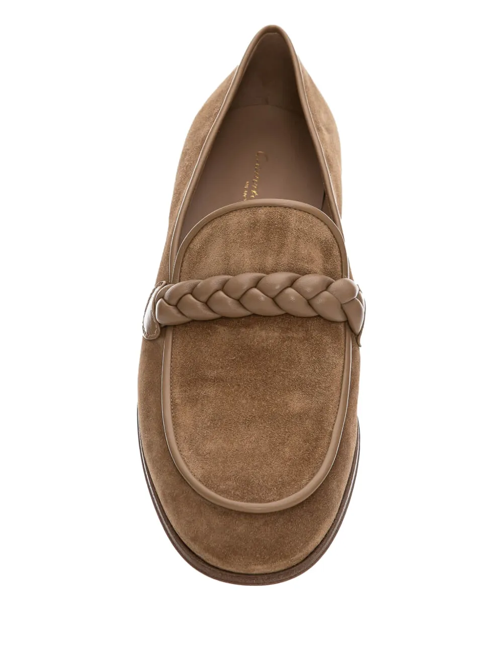 Gianvito Rossi braided suede loafers Brown