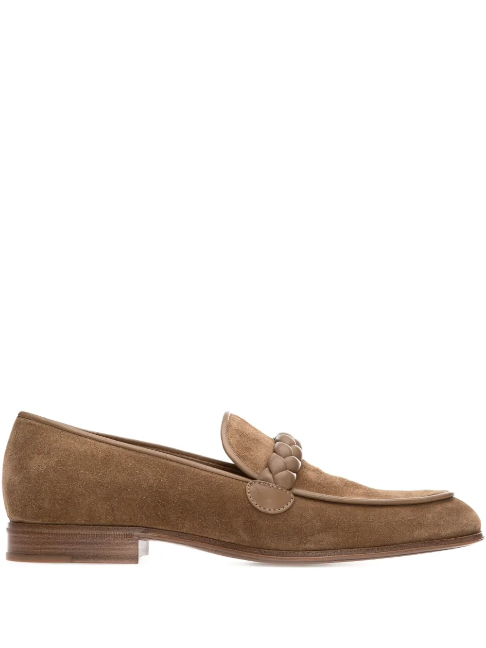 Gianvito Rossi braided suede loafers Brown