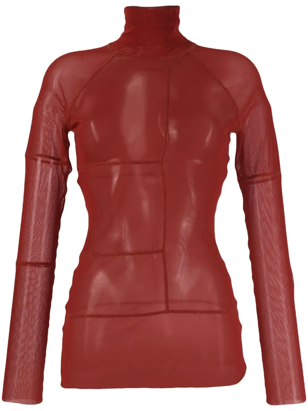 

Jean Paul Gaultier Pre-Owned top transparente con cuello vuelto 1990 - Rojo