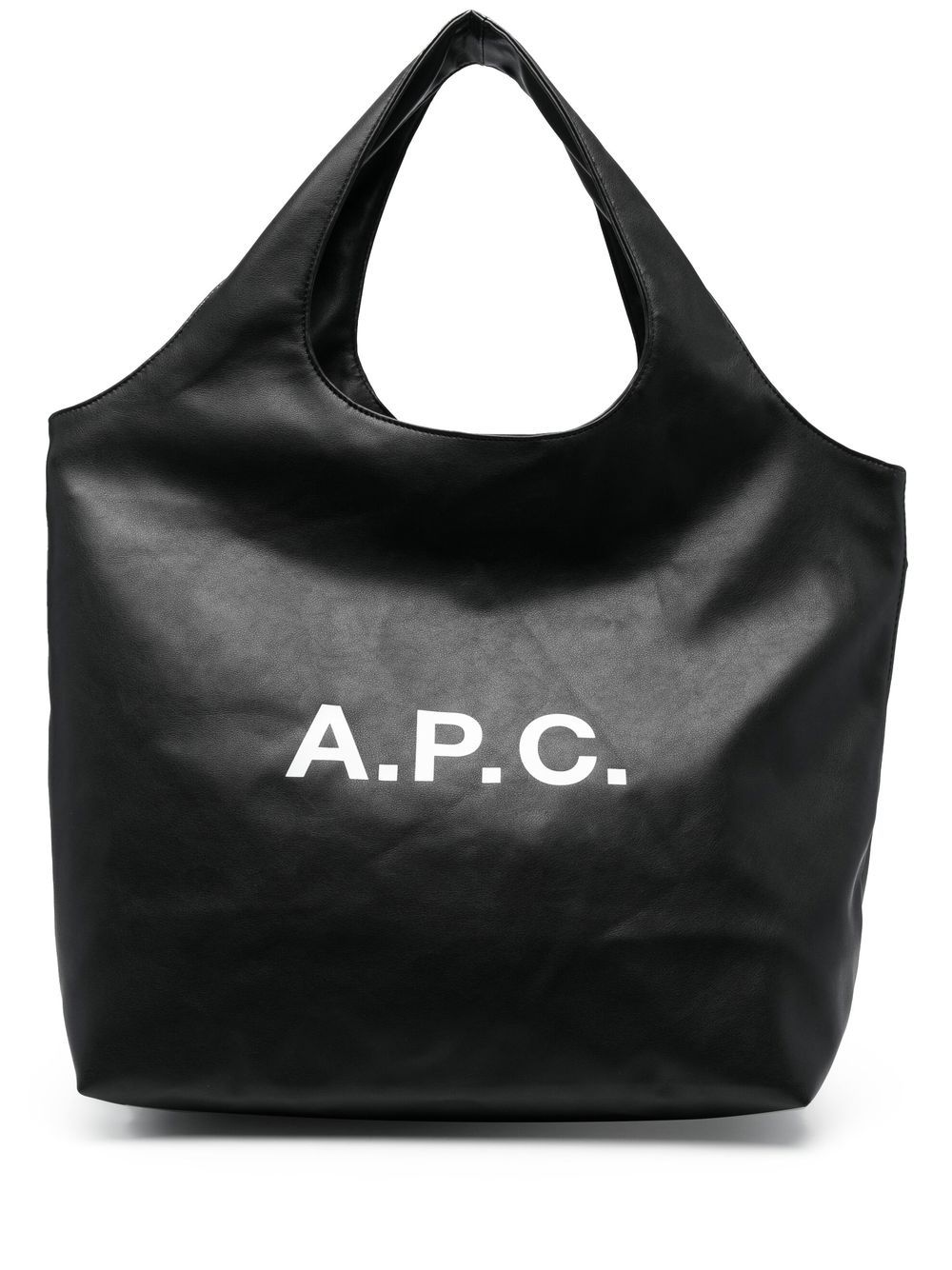A.P.C. logo-print Leather Tote Bag - Farfetch