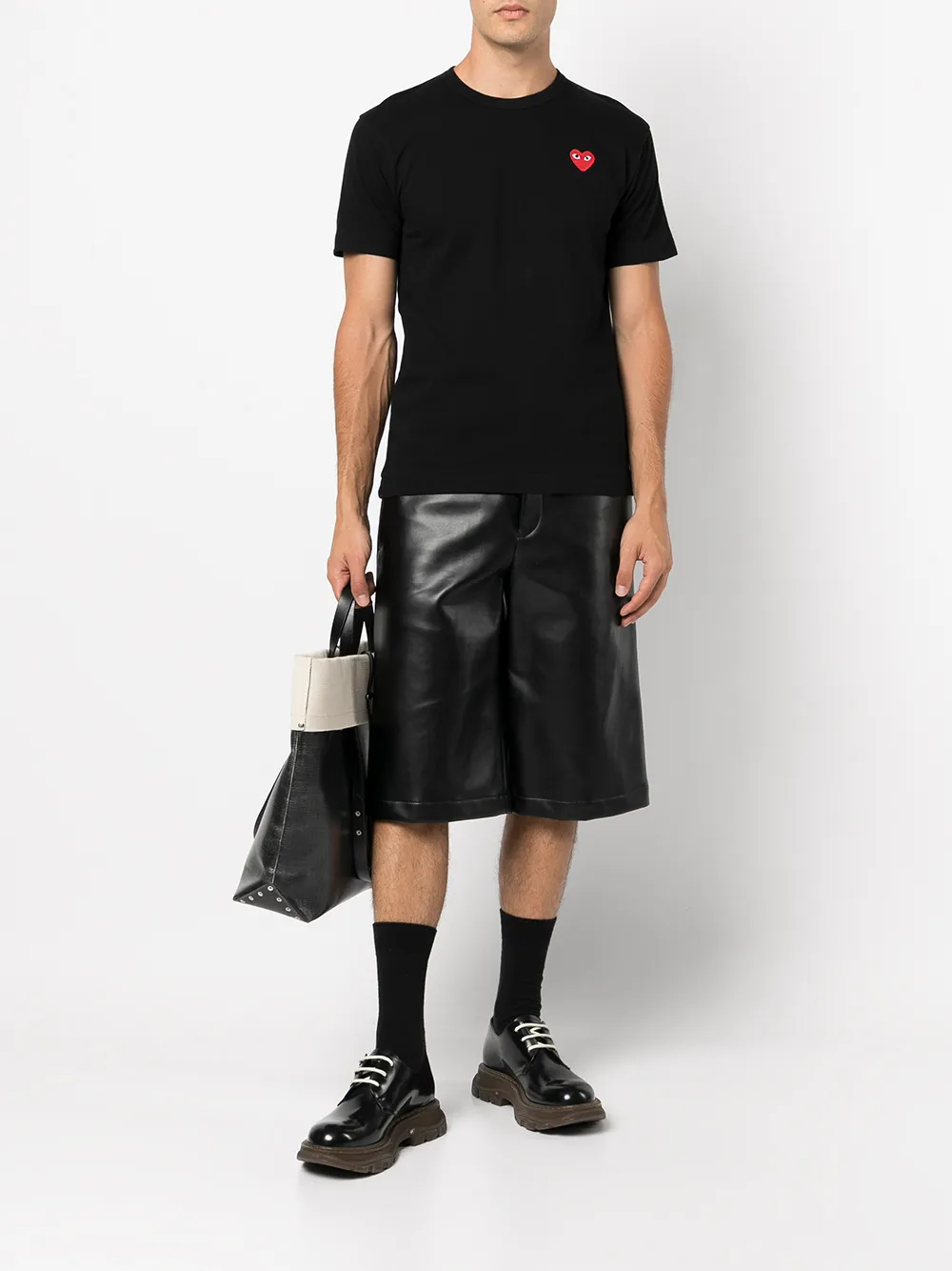 Comme Des Garçons T-shirt met geborduurd logo - Zwart
