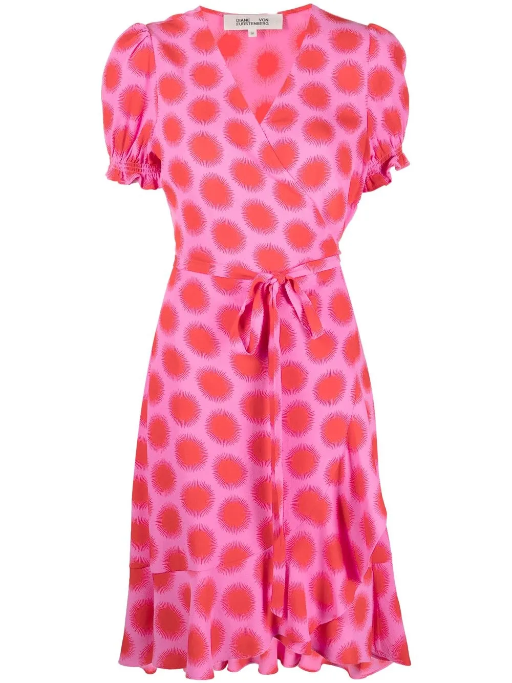 

DVF Diane von Furstenberg geometric wrap mini dress - Pink