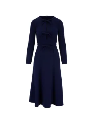 victoria beckham batwing midi dress Victoria Beckham batwing-sleeve Flared Midi Dress | Blue