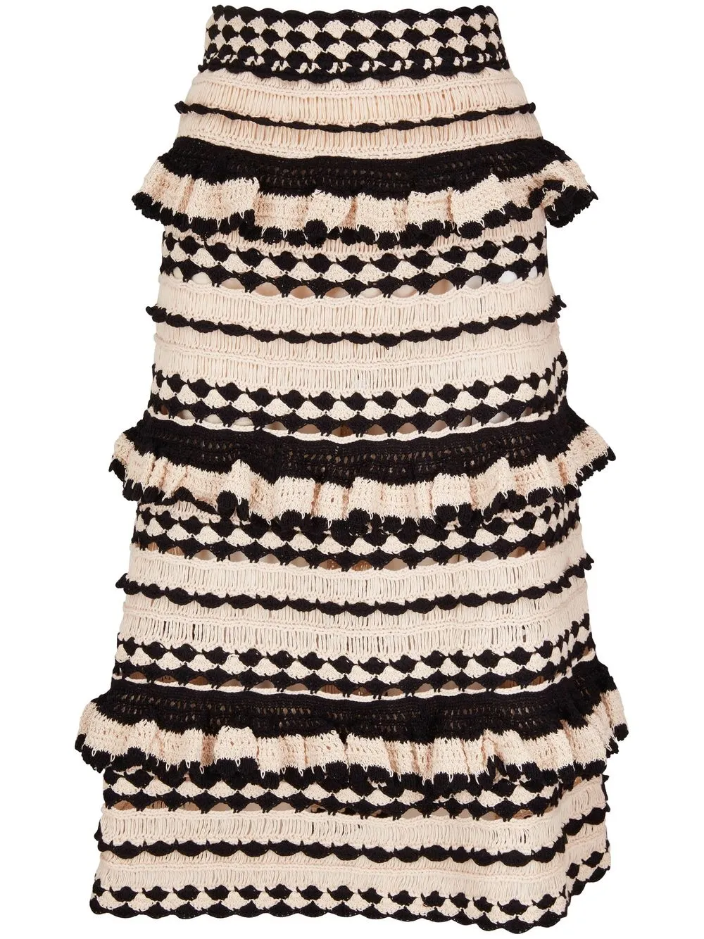 

ZIMMERMANN two-tone ruffled-design skirt - Neutrals