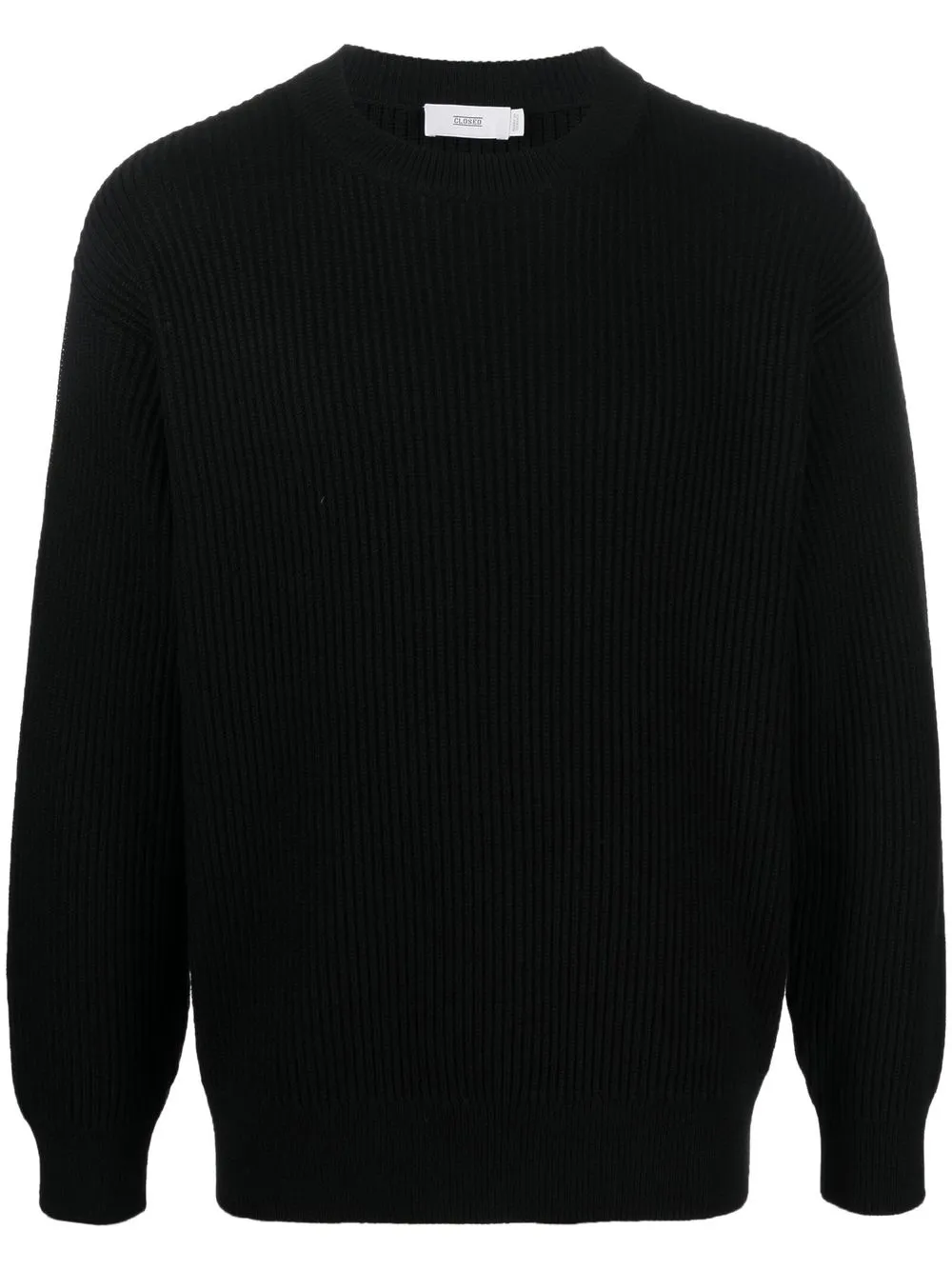 

Closed ribbed-knit crew-neck jumper - Black