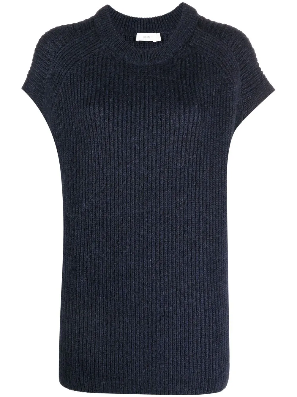 

Closed sleeveless ribbed-knit top - Blue