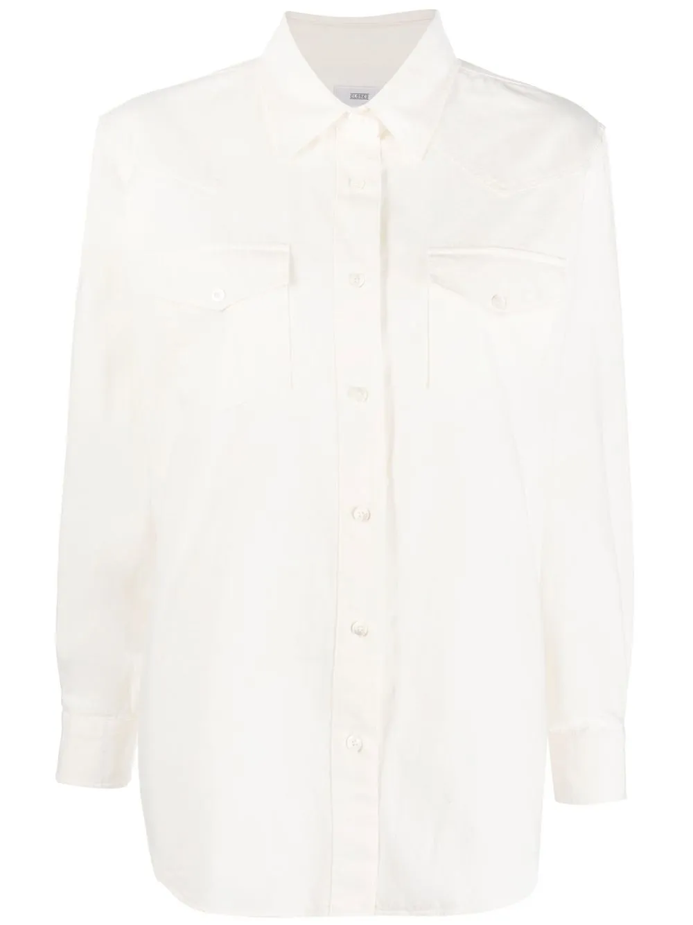 

Closed long-sleeve cotton shirt - White