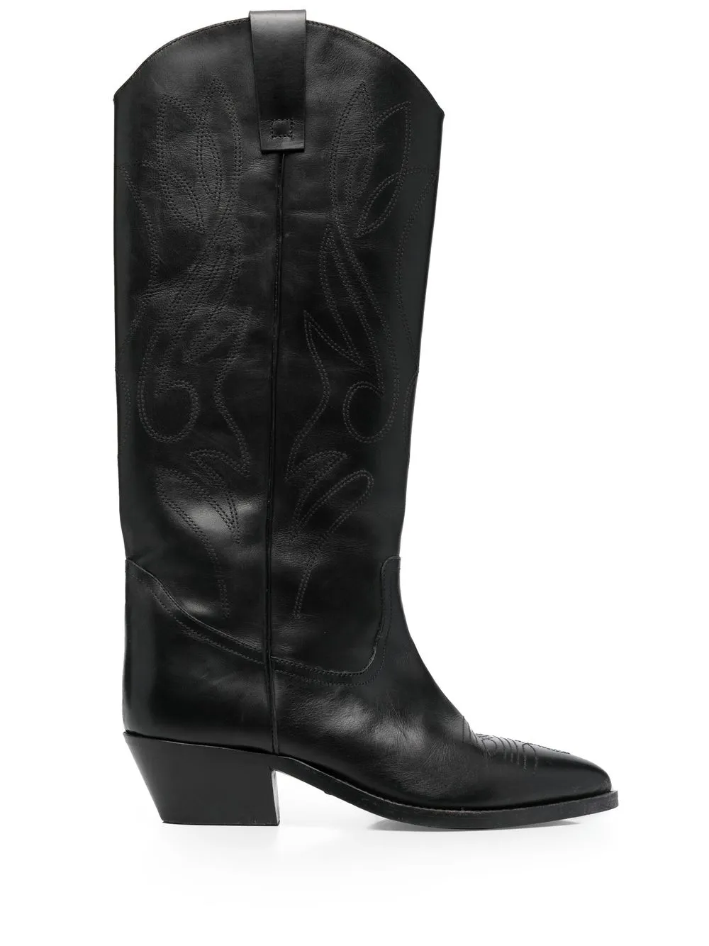 

Closed botas estilo cowboy bordadas - Negro