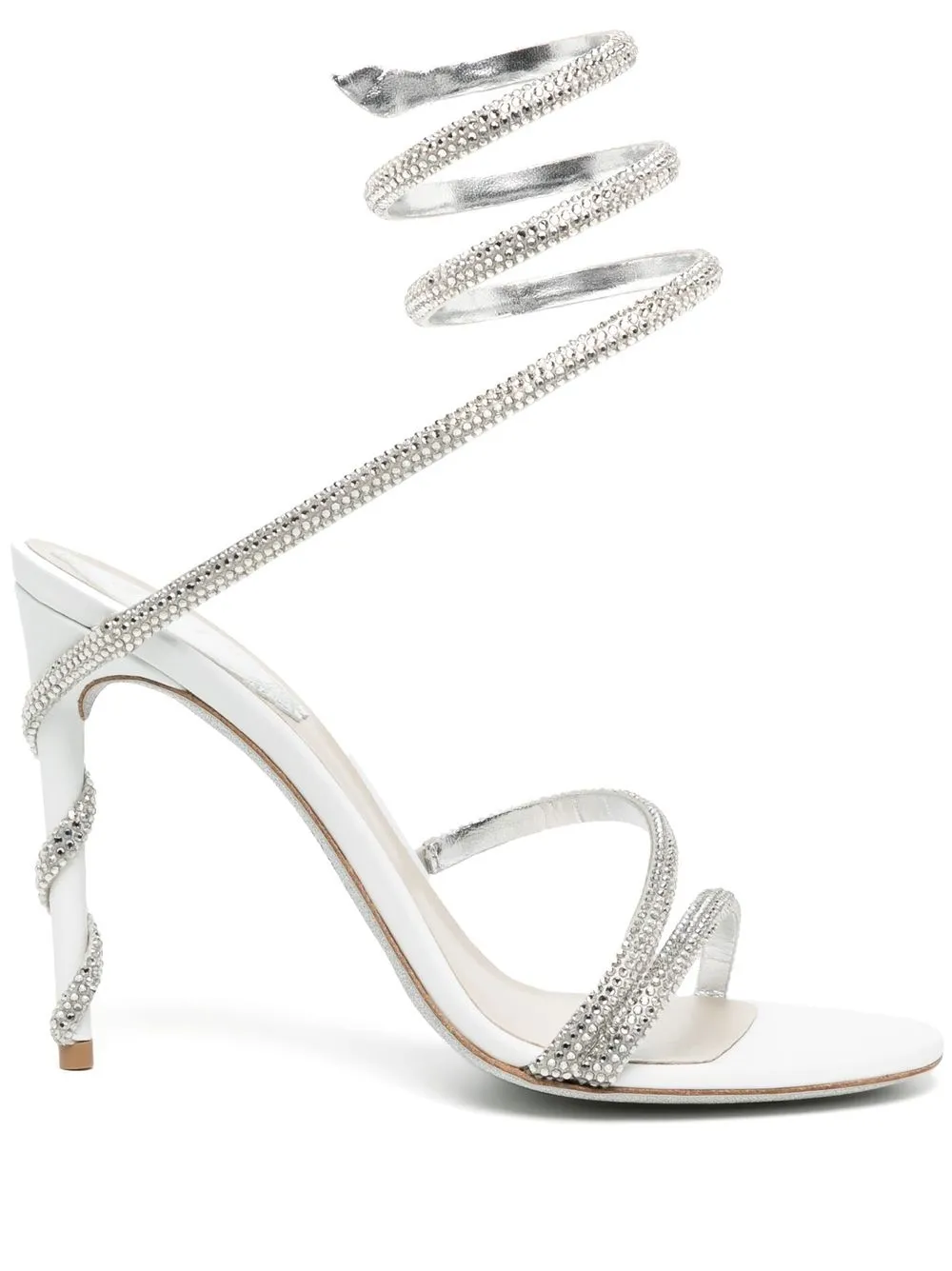 

René Caovilla Cleo crystal-embellished 110mm sandals - White