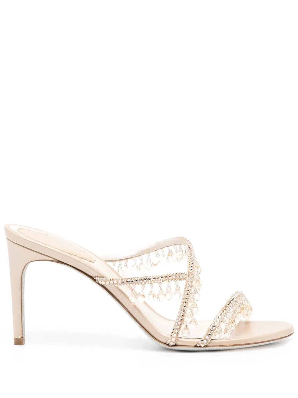 

René Caovilla 85mm bead-embellished open-toe sandals - Brown
