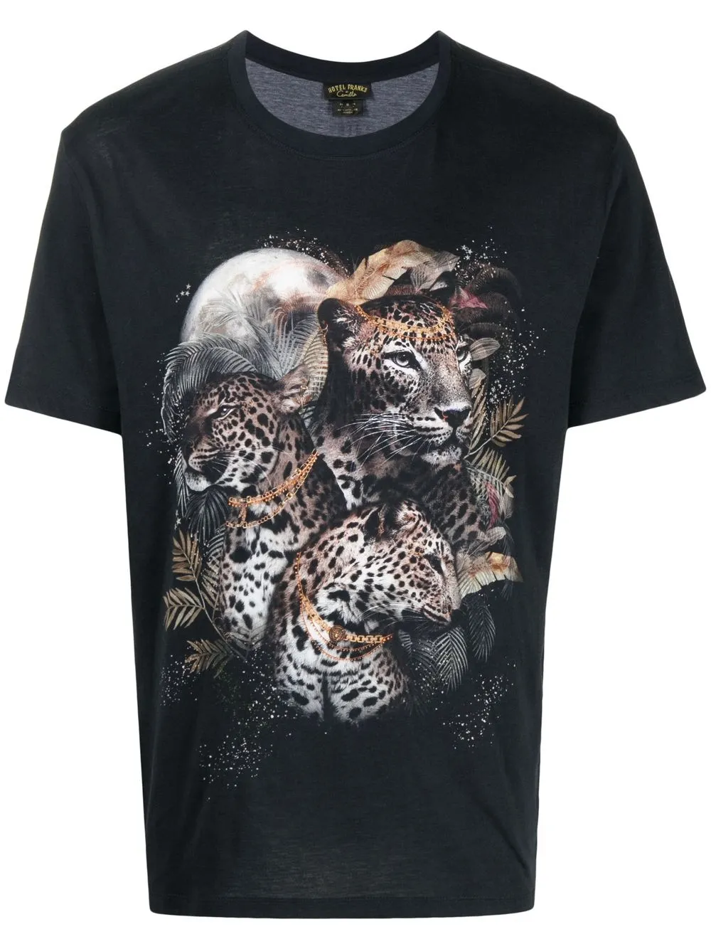 

Camilla leopard-motif cotton T-Shirt - Black