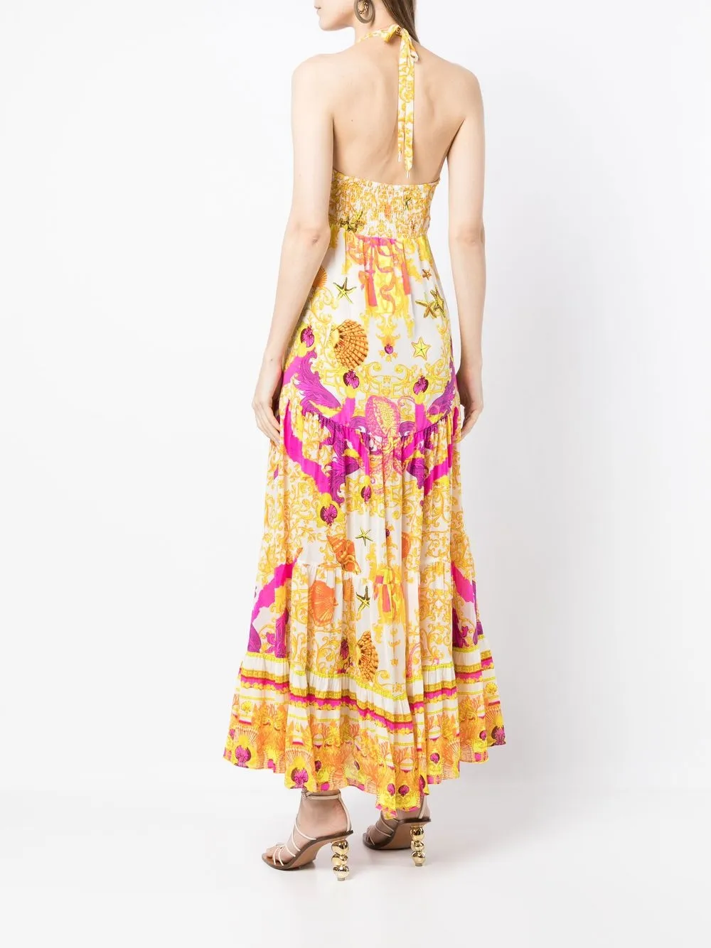 Camilla Midi-jurk met halternek Wit