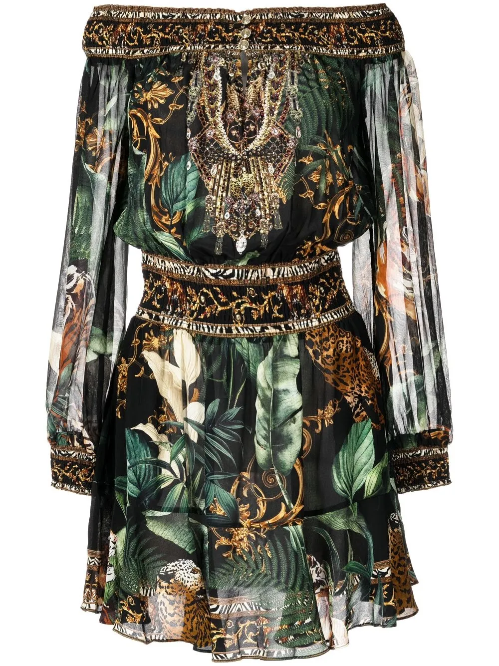 Camilla Minikleid mit "Easy Tiger"-Print - Schwarz