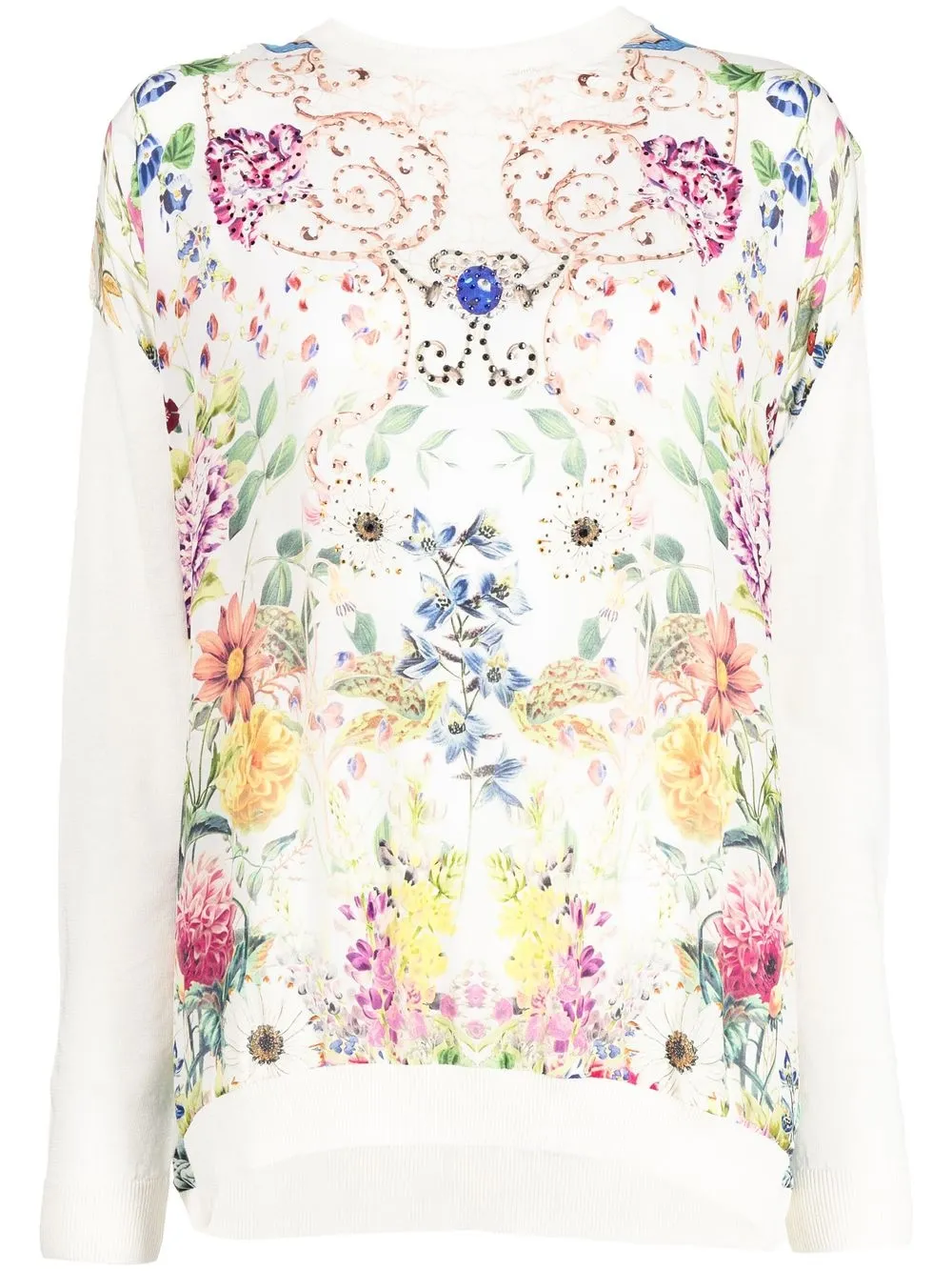 

Camilla suéter con estampado floral - Blanco