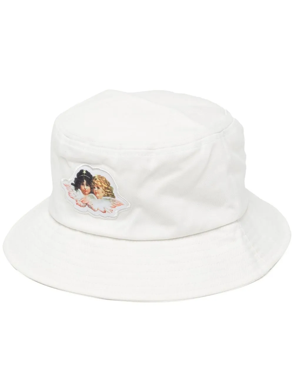 

Fiorucci signature angel-patch bucket hat - White