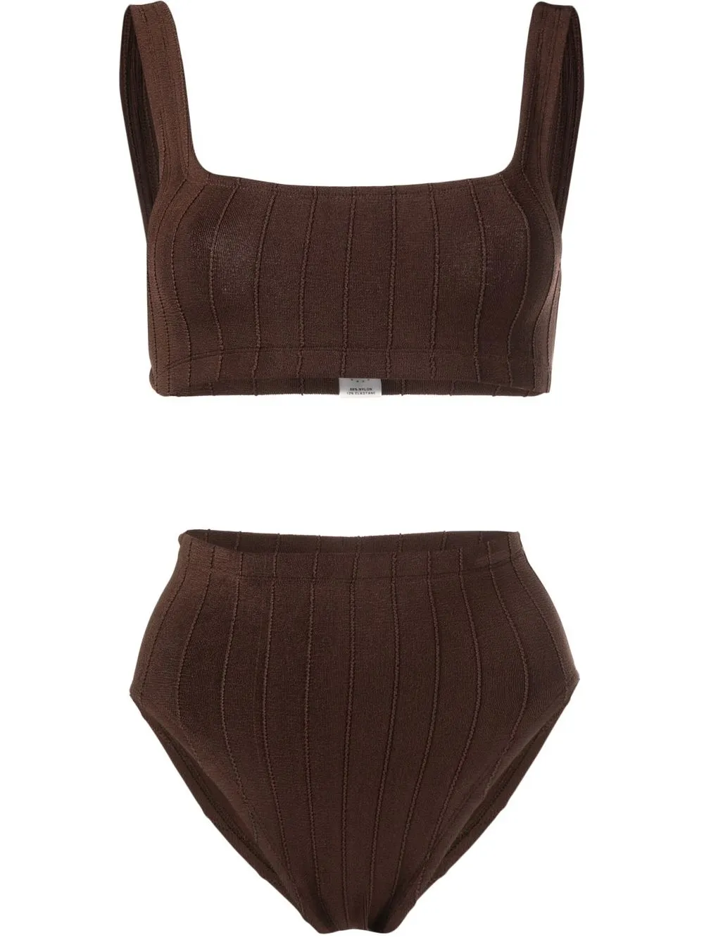 

Hunza G Patricia Nile ribbed-knit bikini set - Brown