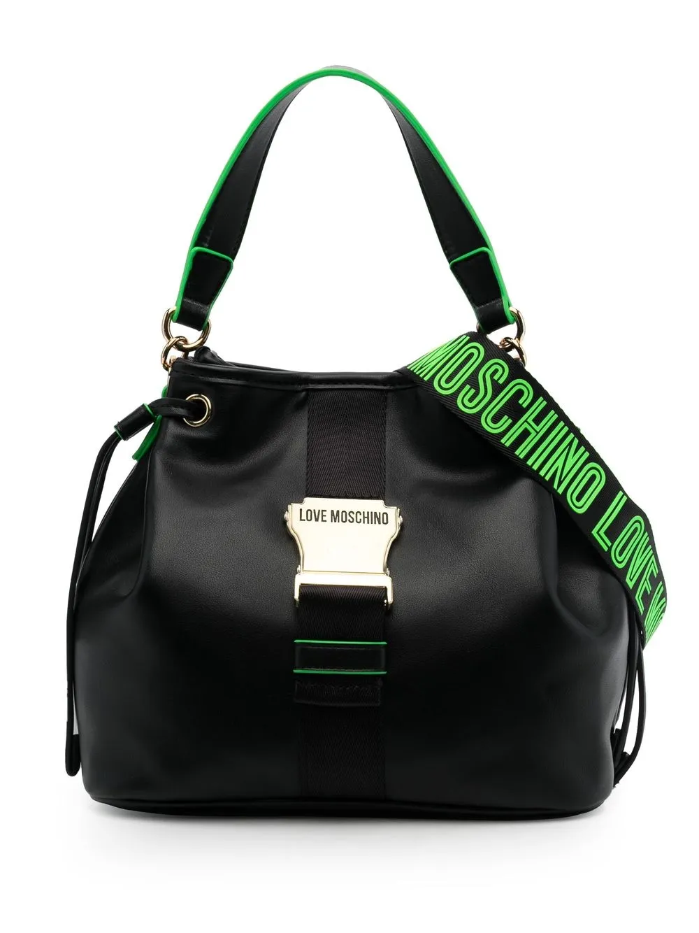 

Love Moschino bolsa bucket con logo grabado - Negro