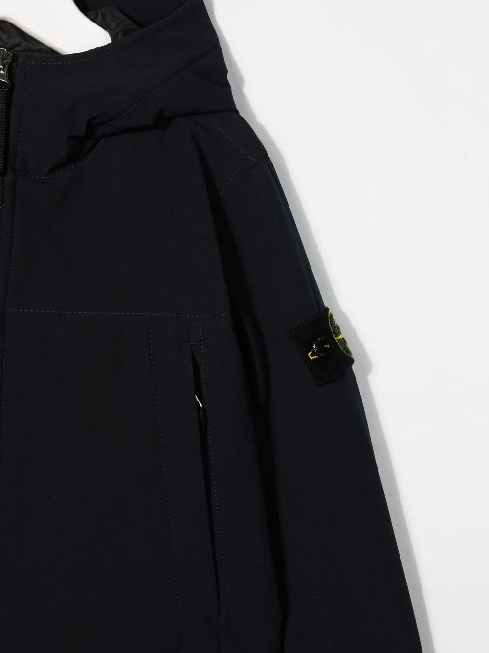 Stone Island Logo-patch Zipped Jacket In Blue
