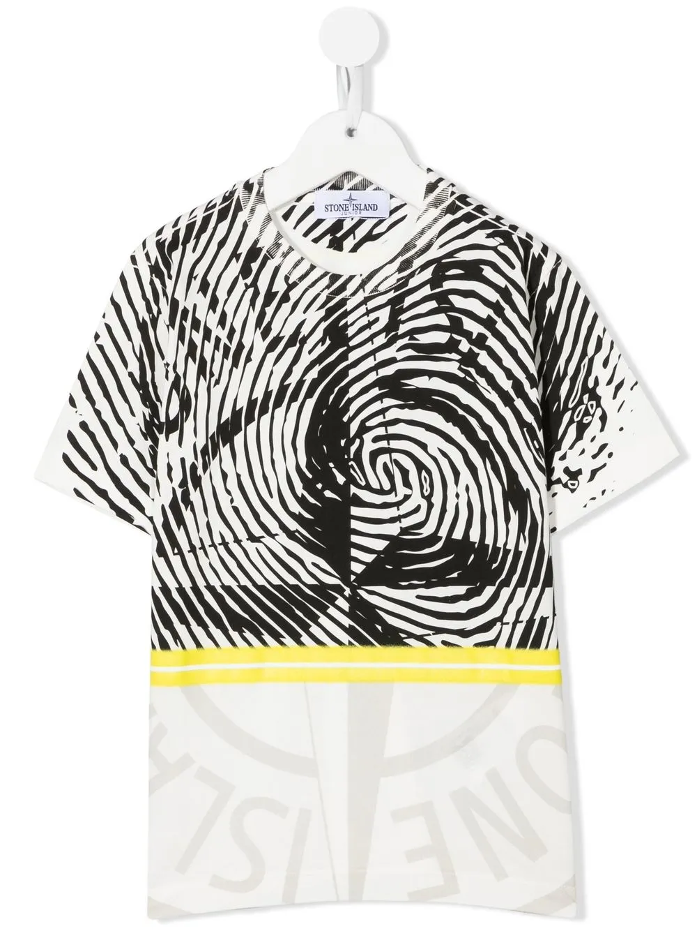 

Stone Island Junior playera con logo gráfico estampado - Blanco