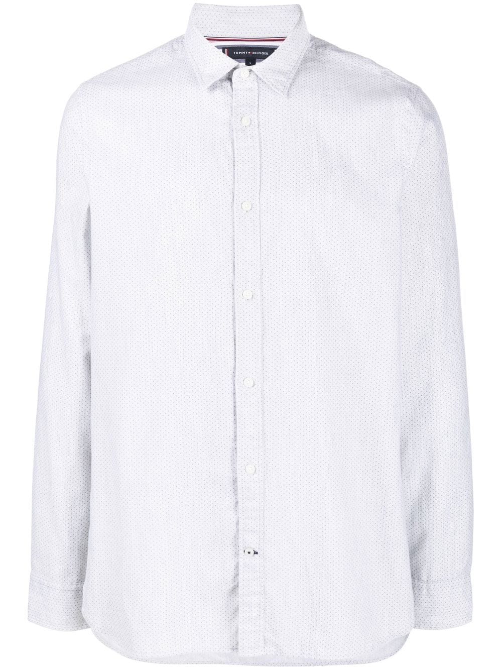 Tommy Hilfiger Line-print Long-sleeve Shirt In Grey