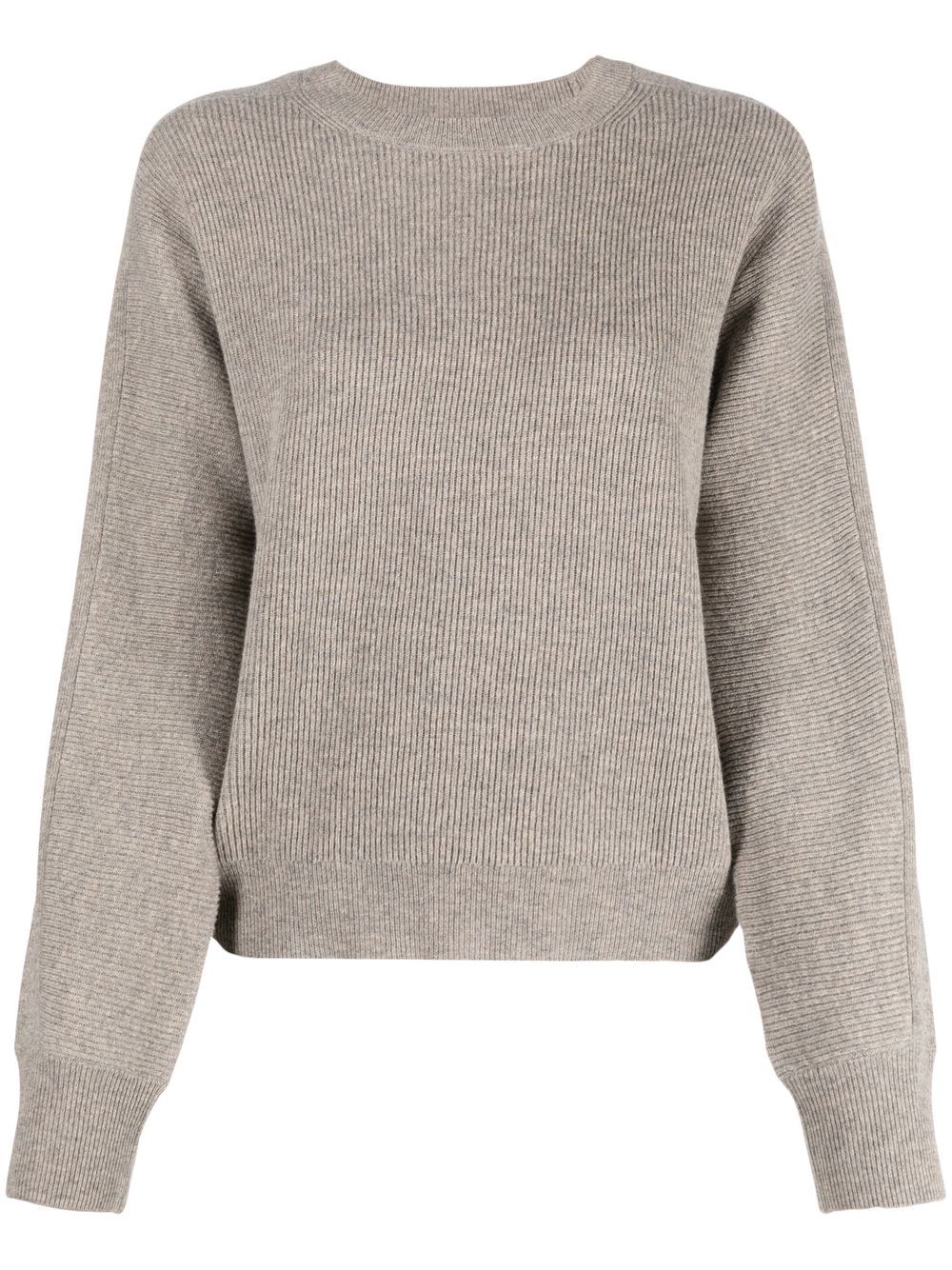 

Closed crew-neck long-sleeve jumper - Neutrals