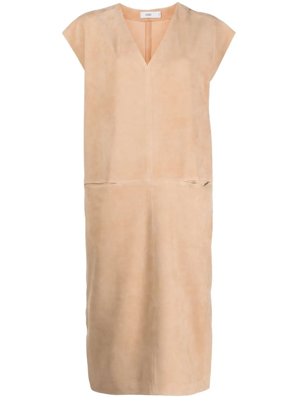 

Closed cap-sleeve midi shift dress - Neutrals