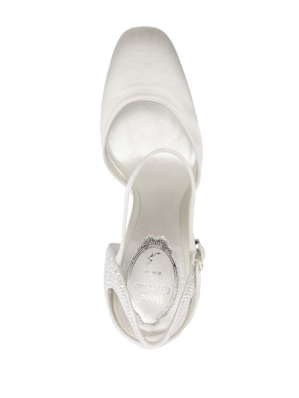 Shop René Caovilla Crystal-embellished 137mm Sandals In White