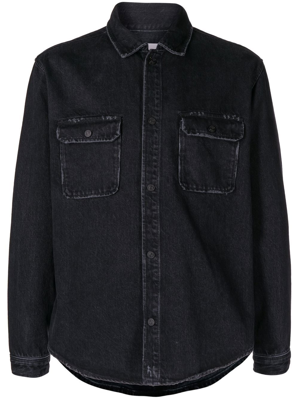frame chemise en jean à poche poitrine - noir