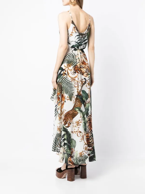 camilla silk wrap dress Crystal-embellished Printed Silk Maxi Dress