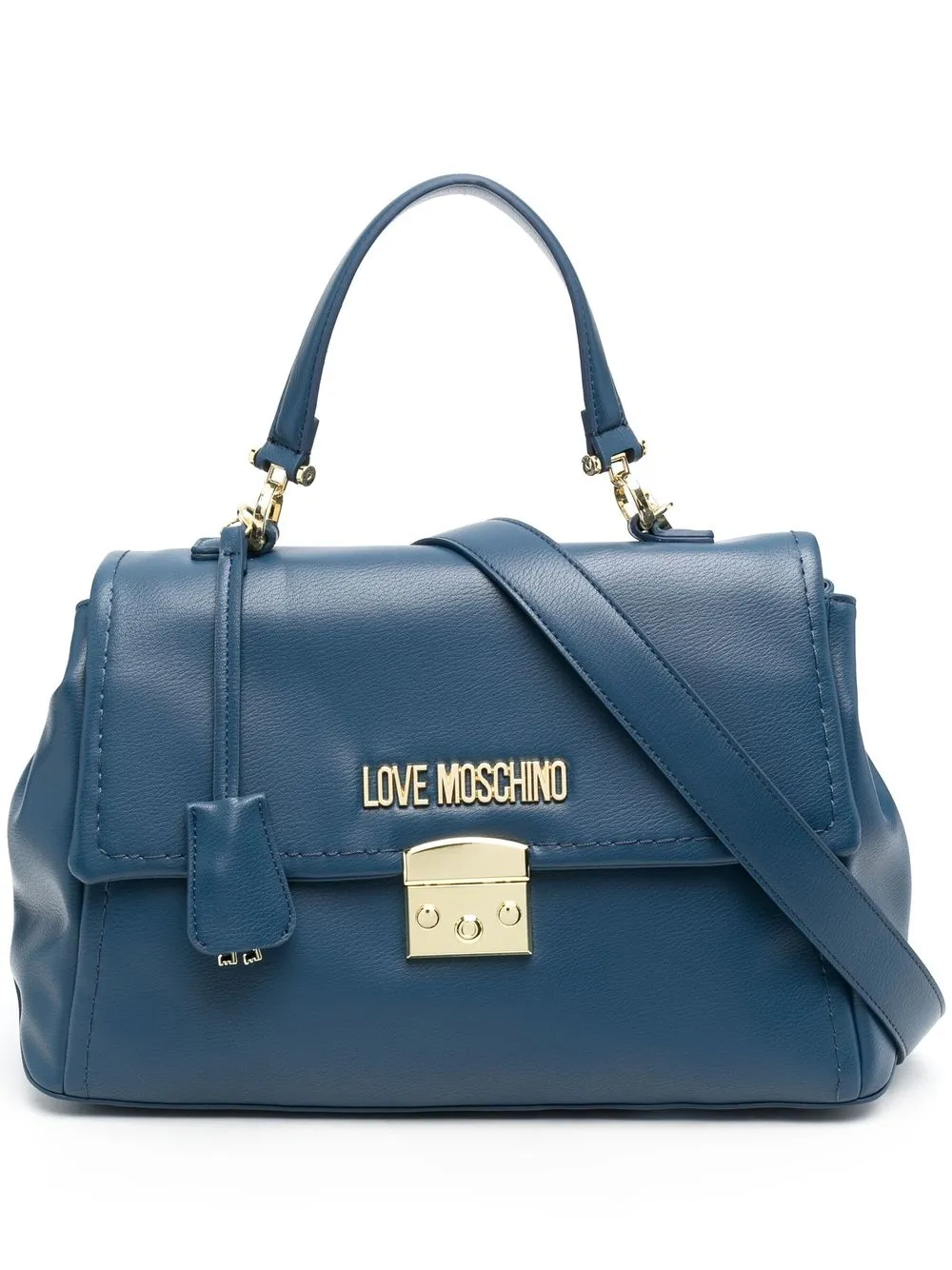 

Love Moschino bolsa de hombro con placa del logo azul