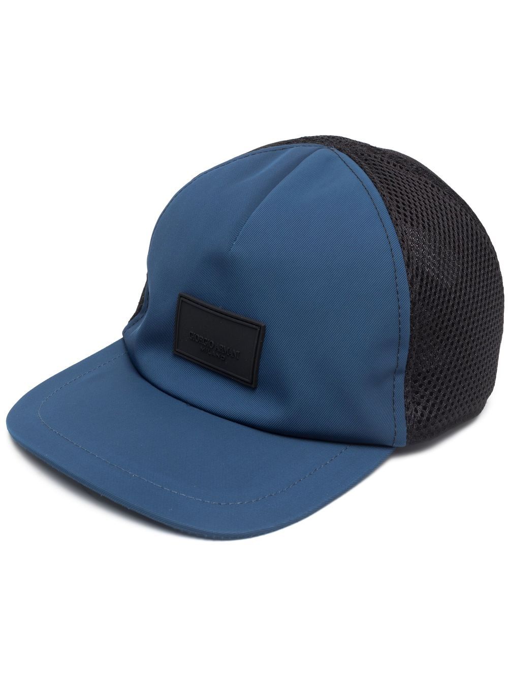 giorgio armani casquette en résille à patch logo - bleu