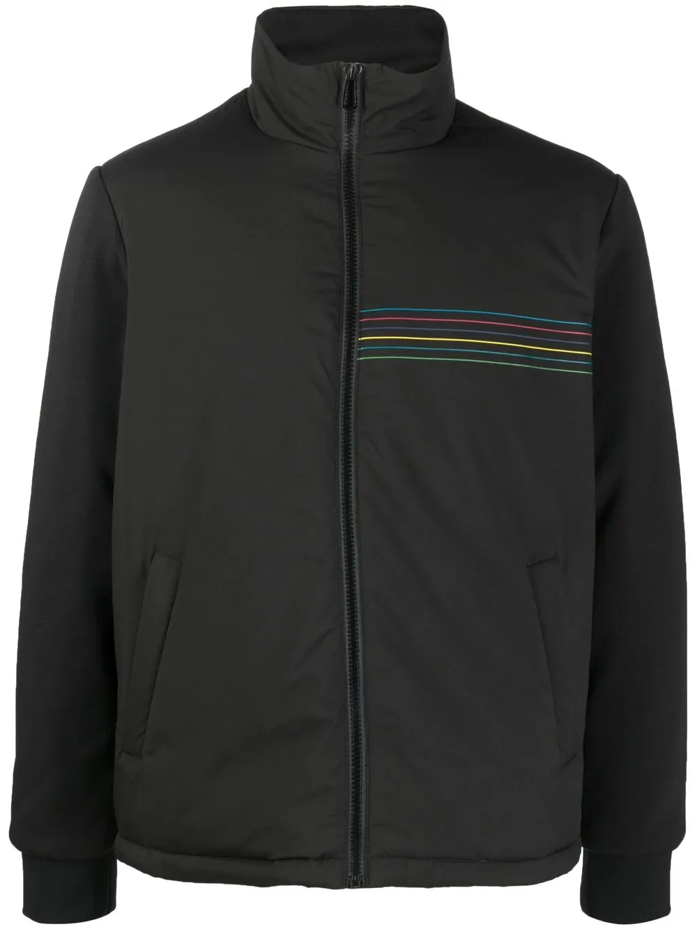 

PS Paul Smith chamarra con cierre y rayas estampadas - Negro