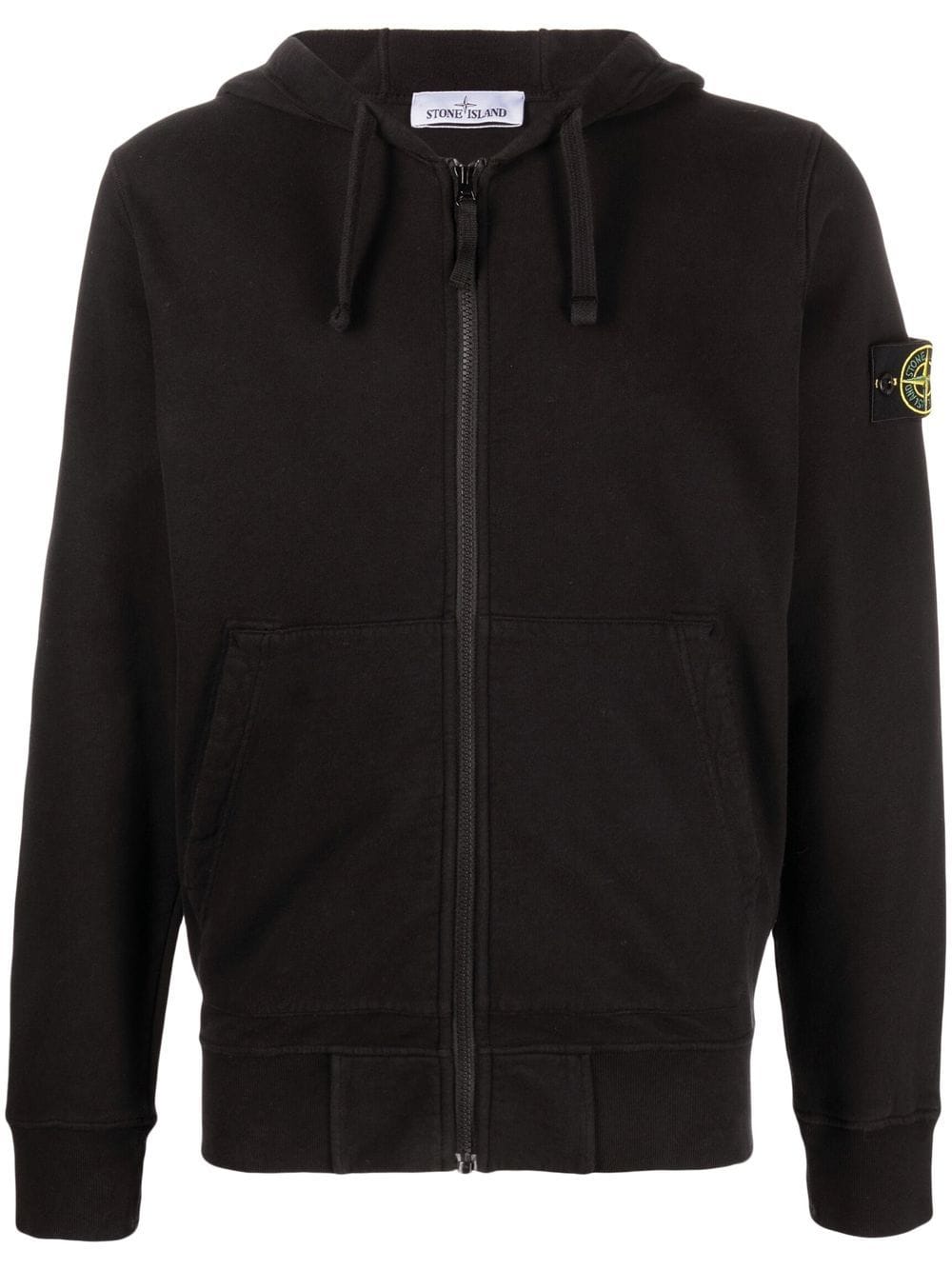 

Stone Island Compass patch zipped hoodie - Black