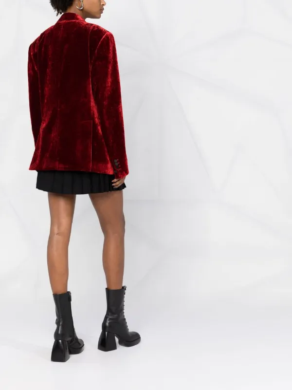 Crushed red velvet on sale jacket