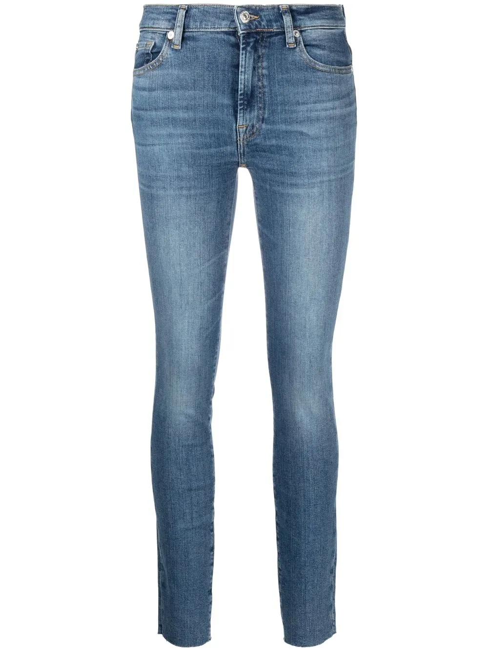 

7 For All Mankind skinny jeans con tiro medio - Azul