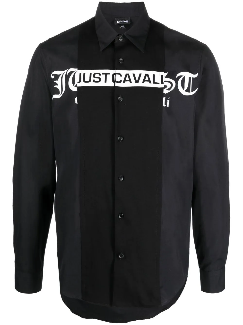 

Just Cavalli camisa con logo y diseño patchwork - Negro