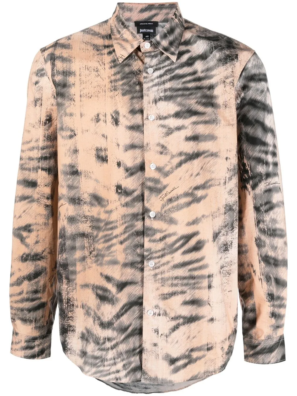 

Just Cavalli tiger-print long-sleeved shirt - Neutrals