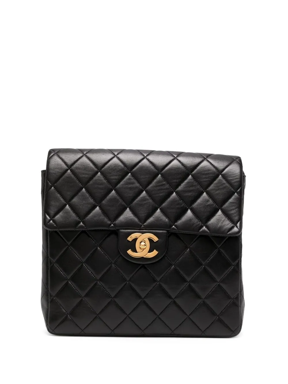 

Chanel Pre-Owned mochila con capitonado de rombos y cierre giratorio CC 1995 - Negro