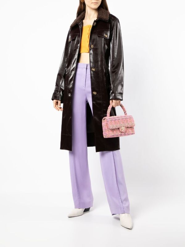 Chanel Pre-owned 1995 CC Turn-Lock Tweed Top-Handle Bag - Pink