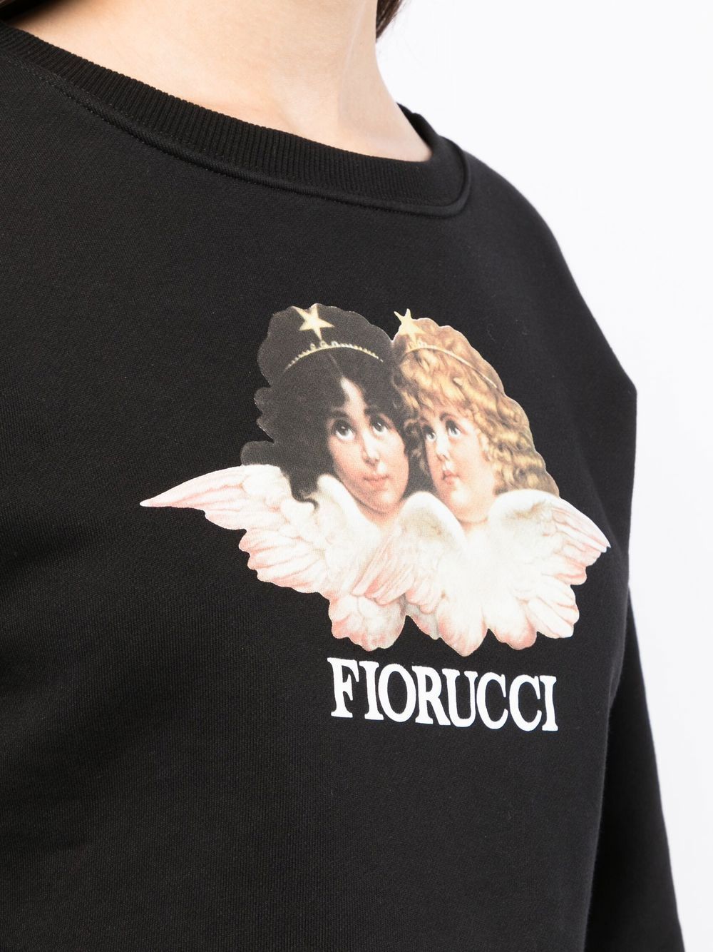 Fiorucci cherub-print Cropped Sweatshirt - Farfetch