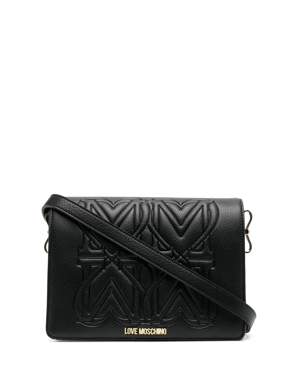 

Love Moschino bolsa crossbody con aplique del logo - Negro