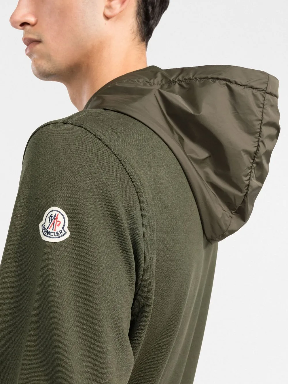 Moncler Panelled Cotton Hoodie Farfetch