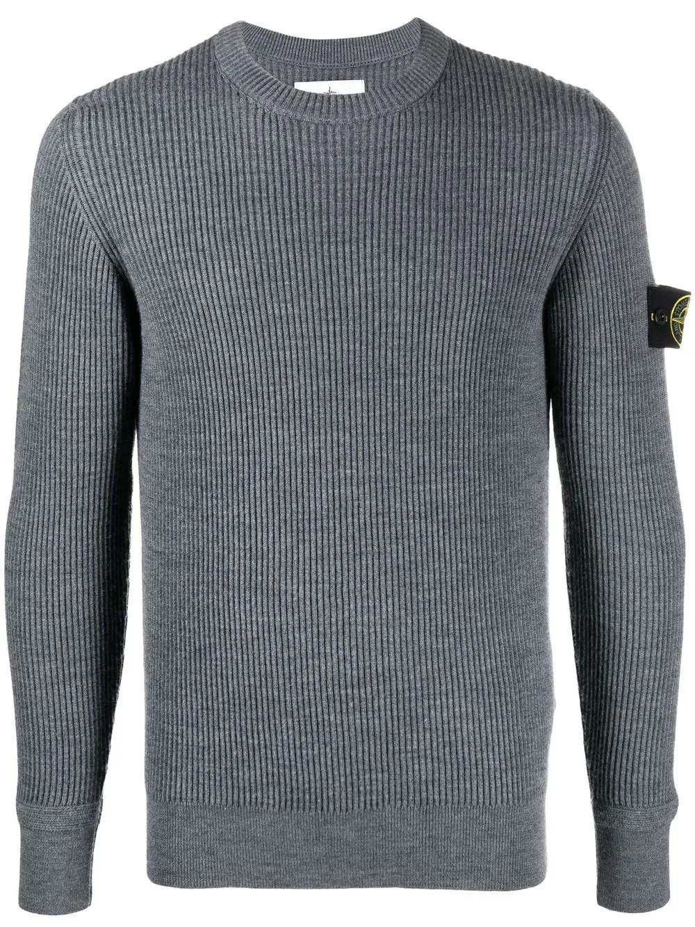 

Stone Island Compass-patch ribbed-knit jumper - Grey