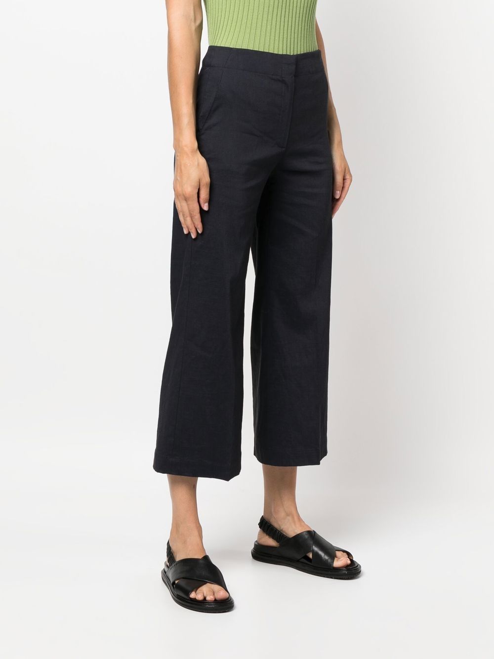 Shop Theory Straight-leg Cropped Trousers In Blue