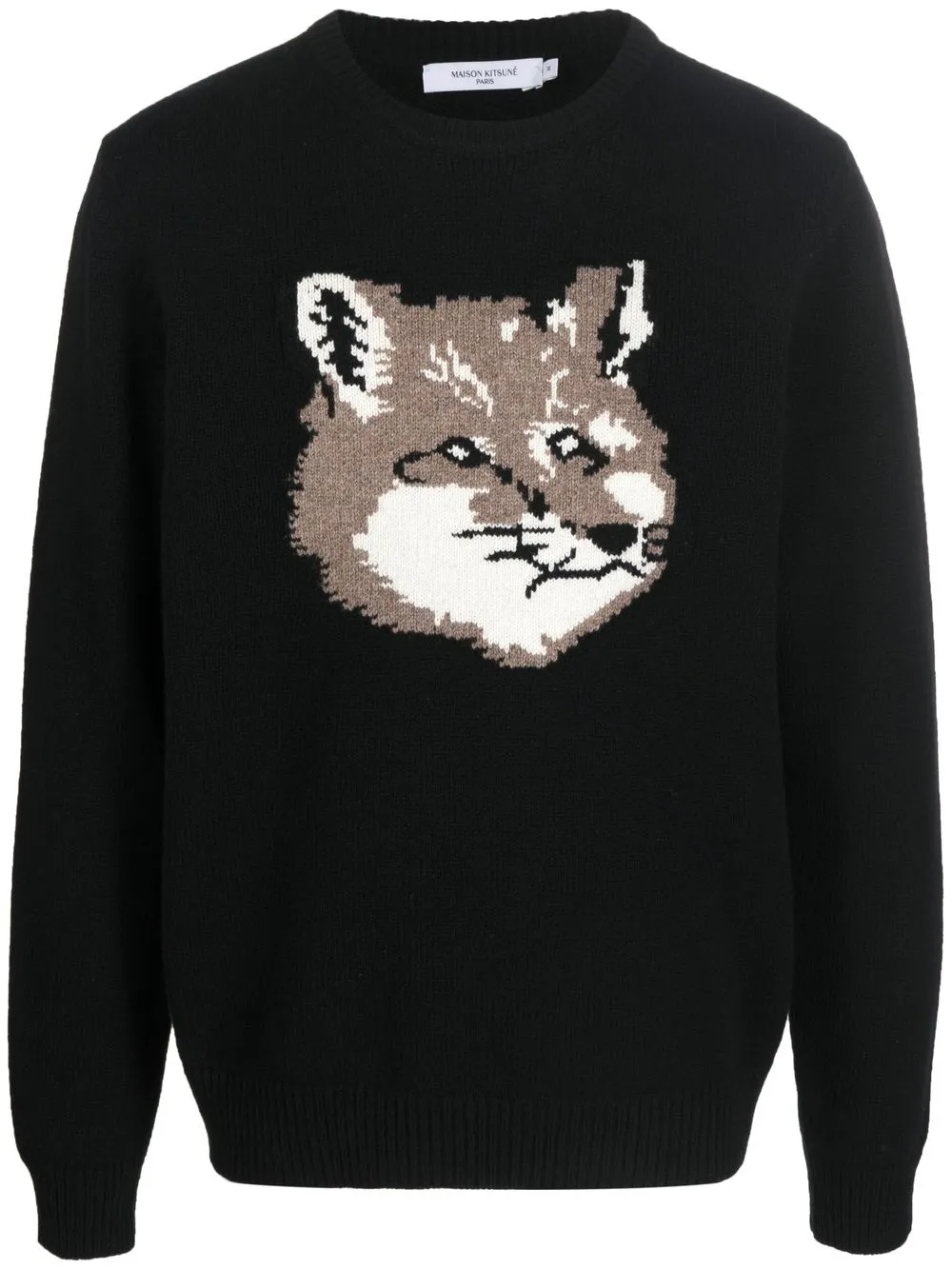 

Maison Kitsuné suéter con parche Fox - Negro