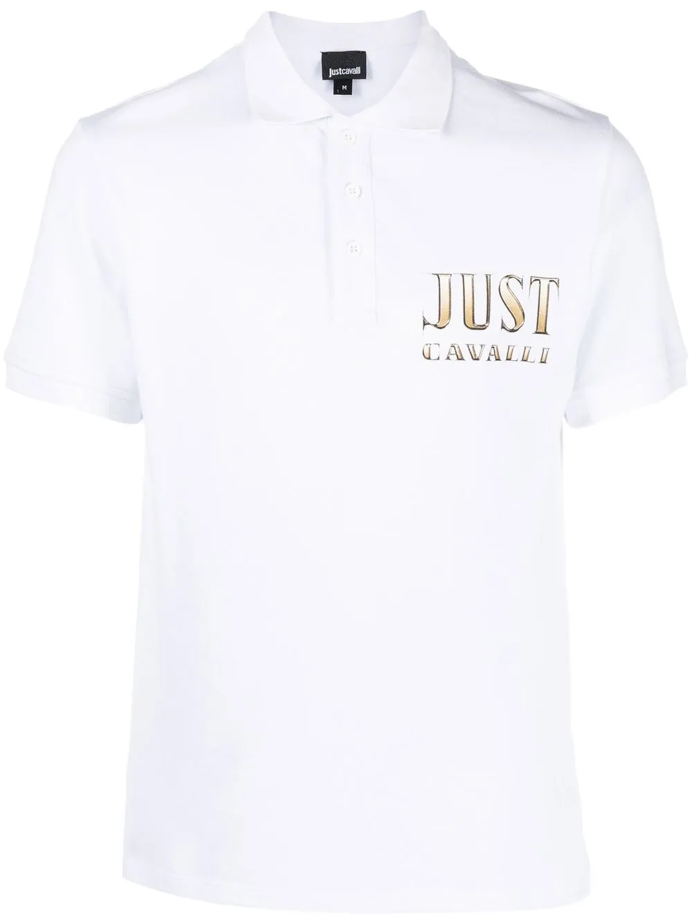 

Just Cavalli playera tipo polo con logo bordado - Blanco