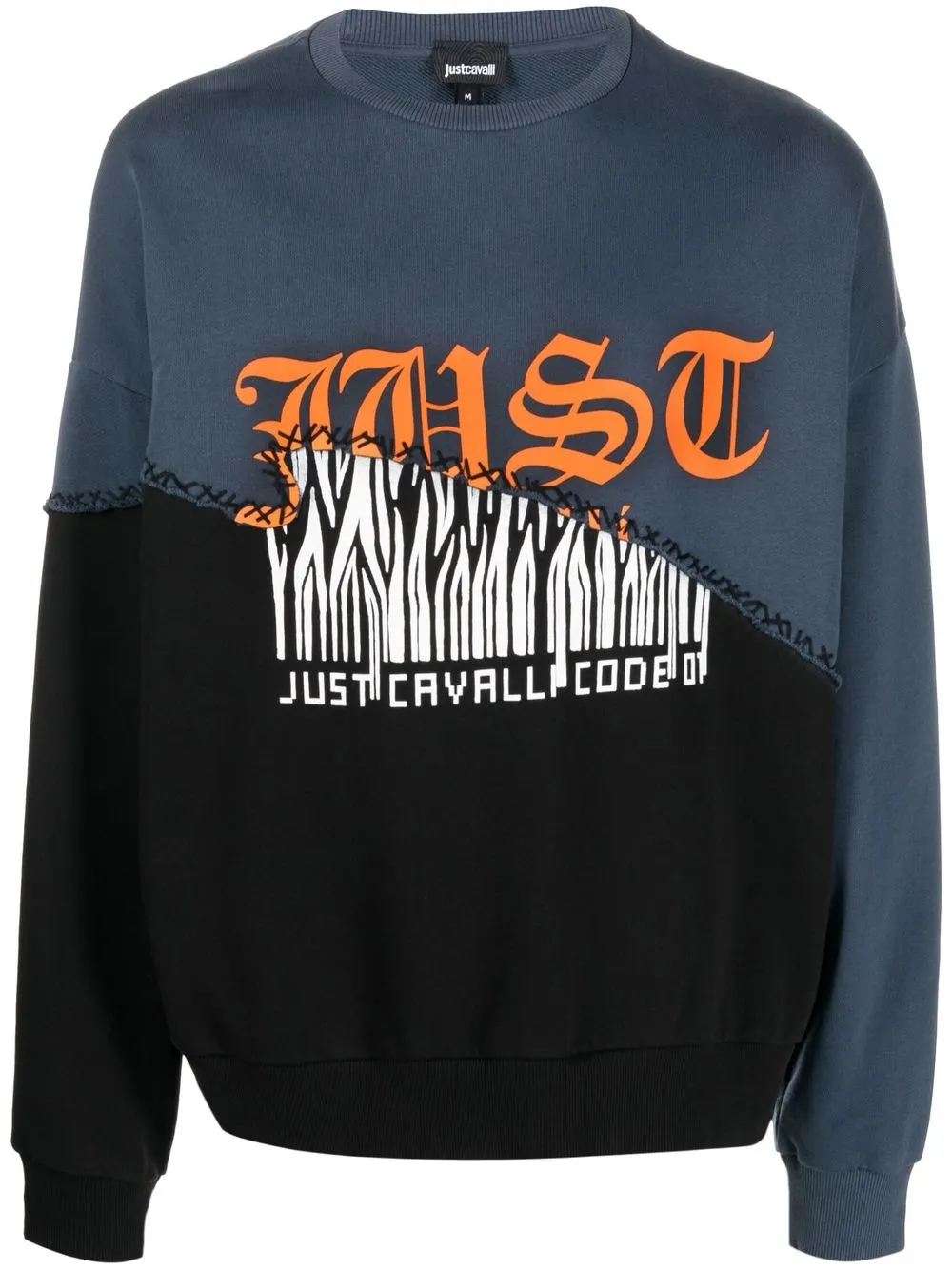 Just Cavalli colour-block logo-print Sweatshirt - Farfetch