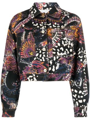 Just Cavalli floral-print Leather Biker Jacket - Farfetch