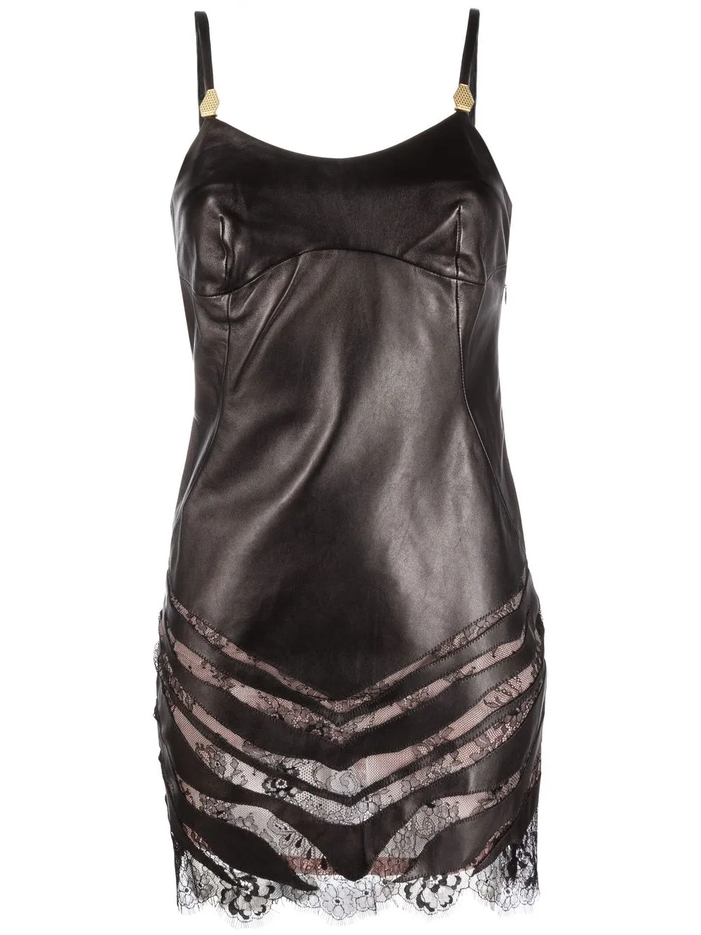 

Just Cavalli vestido estilo camisón con panel de encaje - Negro