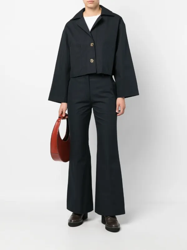 Patou ハイウエスト フレアパンツ | ブルー | FARFETCH JP